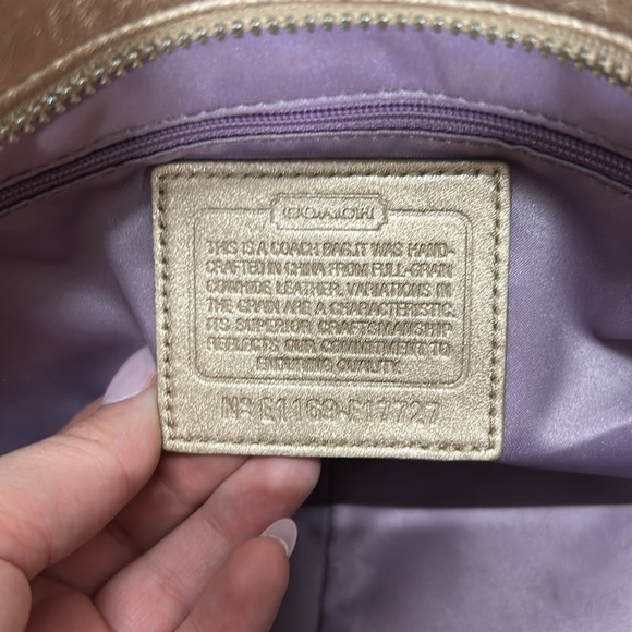 Coach East West F17727 Gallery Embossed Metallic Gold Leather Tote shoulder bag - Picture 12 of 12